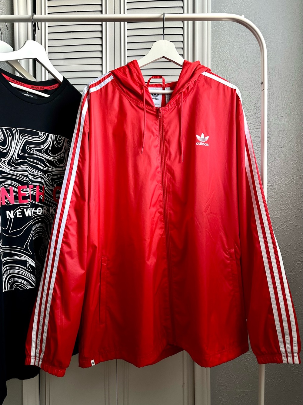 Men’s Adidas Red Windbreaker Jacket